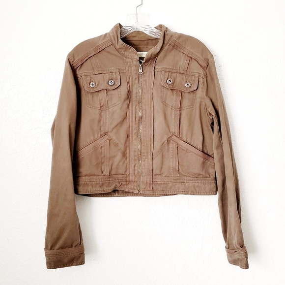 Maurices Jackets & Blazers - Maurices Anorak Utility Semi Crop Brown Jacket